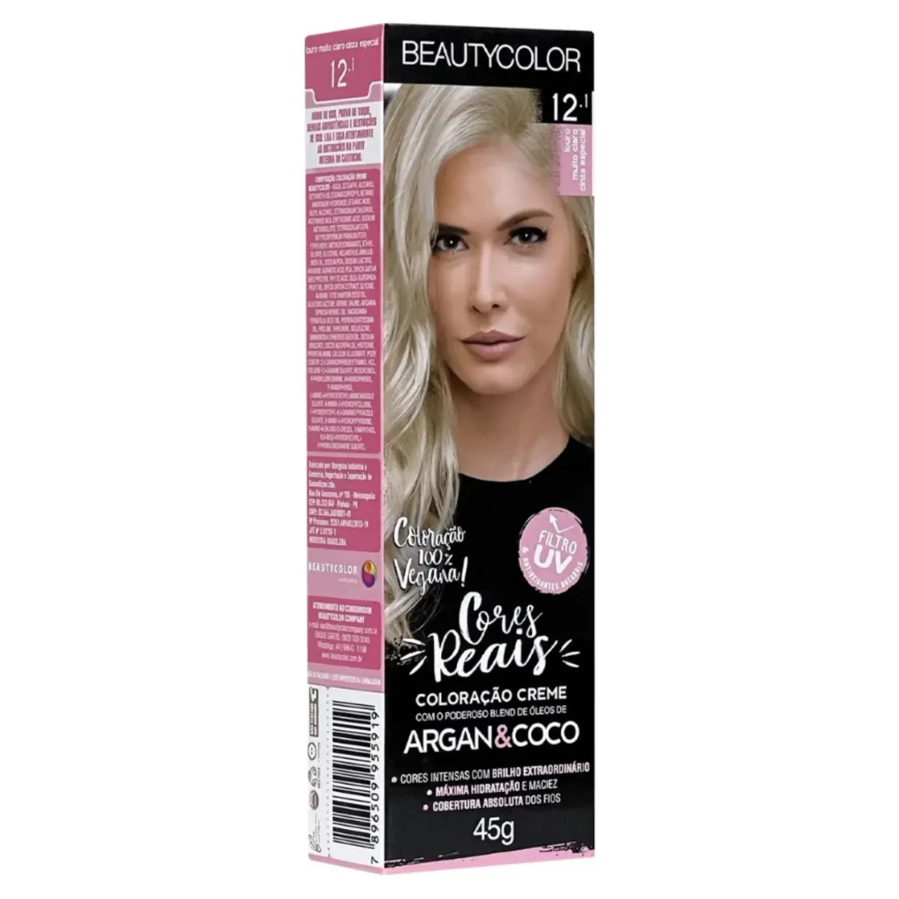 Tintura Creme BeautyColor 12.1 Louro Muito Claro Cinza 45g